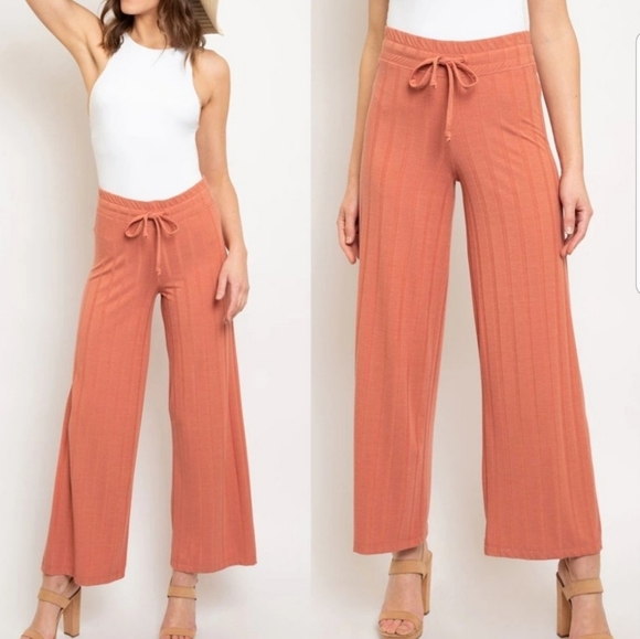 MODA ME COUTURE Pants - SPRINGTIME CASUAL COMFY PANTS - orange